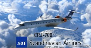 MSFS 2020 8K Livery Mod: CRJ 700 – Scandinavian Airlines (SAS) “OLD” Style – 8K Ultra Quality V1.0.5 (Image #2)