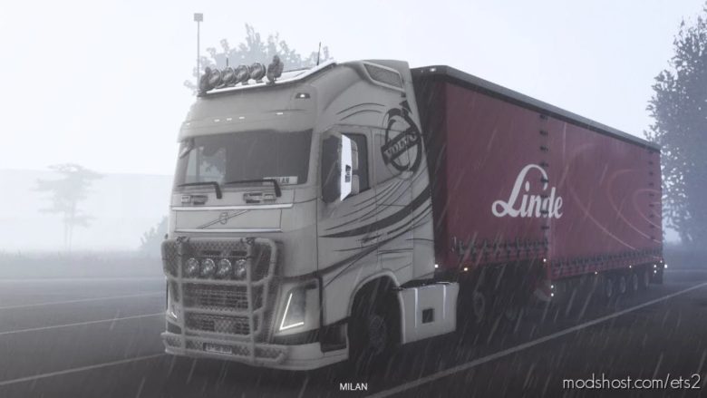 ETS2 Rain Weather Mod: Cold Rain 1.40 (Featured)