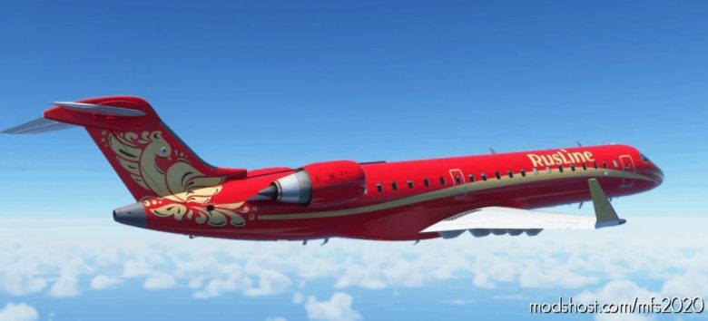 MSFS 2020 Livery Mod: CRJ 550 Rusline V1.0.2 (Featured)