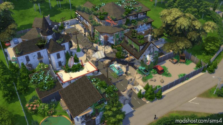 Sims 4 House Mod: Full Apocalypse Town – 64×64 NO CC (Featured)