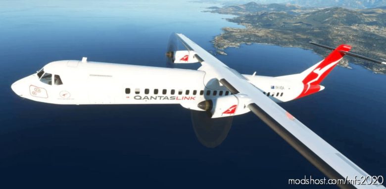 MSFS 2020 8K Livery Mod: Qantas Link (2016) ATR 72-600 8K (Featured)