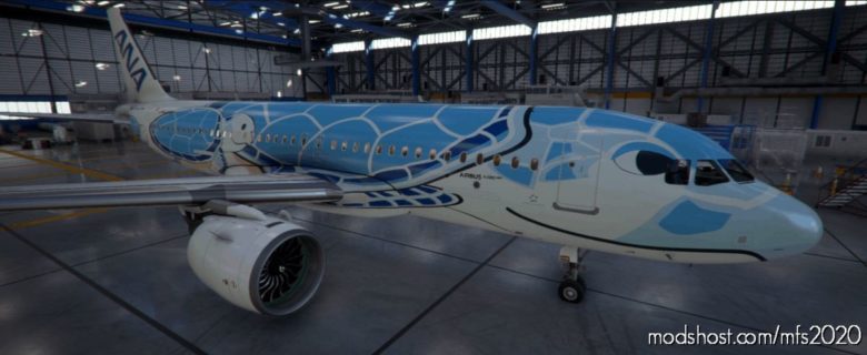 MSFS 2020 8K Livery Mod: A320Neo Flying Honu (ALL Nippon Airways ANA) 8K V1.0.0 (Featured)