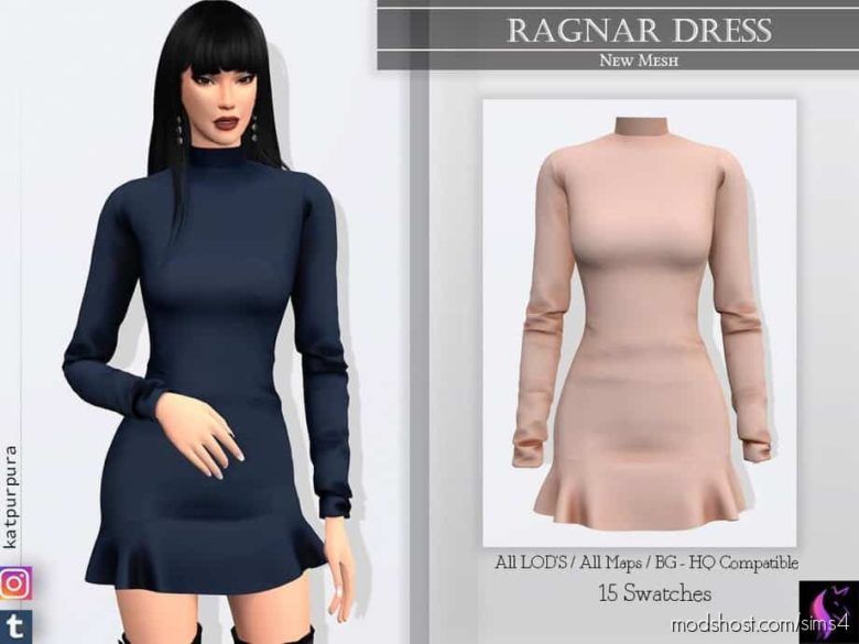 Sims 4 Clothes Mod: Ragnar Dress (Featured)