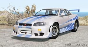 BeamNG Nissan Car Mod: Skyline GT-R (R34) 2 Fast 2 Furious (Featured)