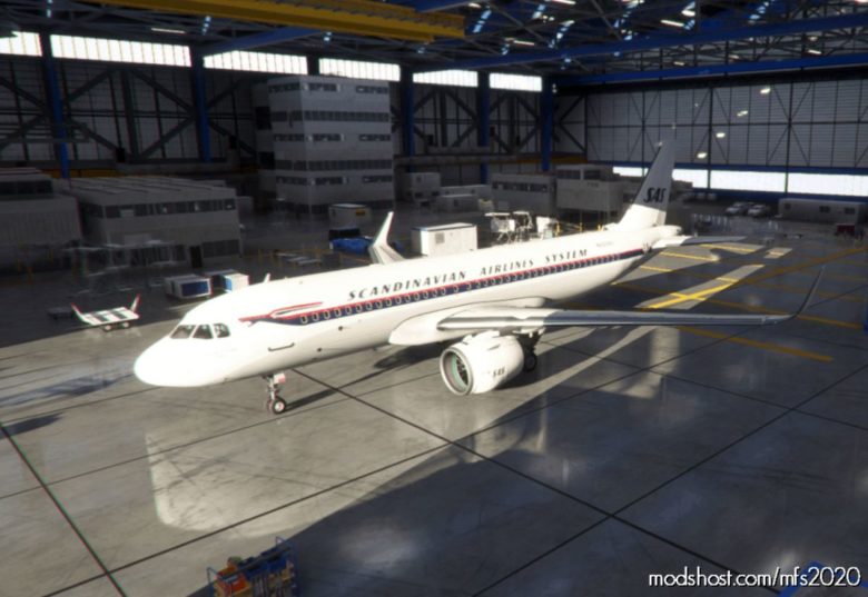 MSFS 2020 A320 Livery Mod: A32NX A320 NEO | Scandinavian Airlines System / SAS 8K (Featured)