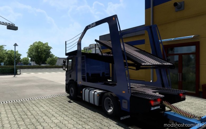 ETS2 Scania Truck Mod: Nextgen Scania P (Eugene) CAR Transport 1.40.1 (Featured)