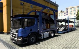 ETS2 Scania Truck Mod: Nextgen Scania P (Eugene) CAR Transport 1.40.1 (Image #6)