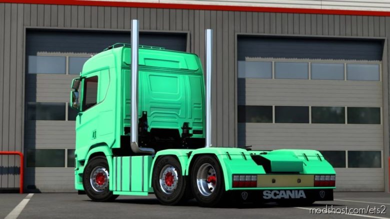 ETS2 Scania Part Mod: Straight Exhaust Pipes For Scania Next-Gen Trucks (Featured)