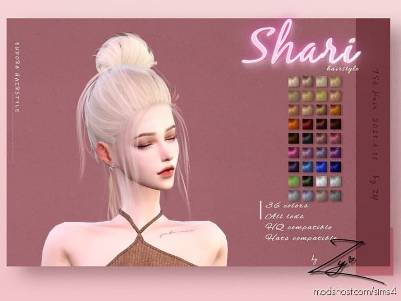 Sims 4 Mod: Shari Hairstyle (Featured)