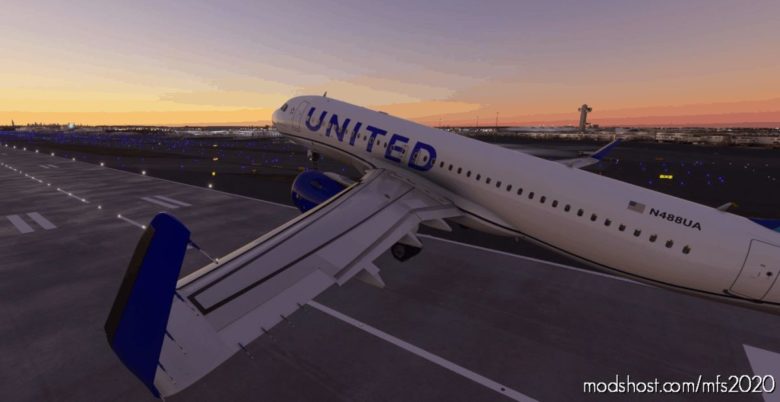 MSFS 2020 8K Livery Mod: A32NX 8K United Airlines Blue (Featured)