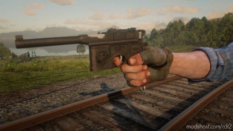 RDR2 Mod: Troll Face Engraving For The Mauser (Featured)