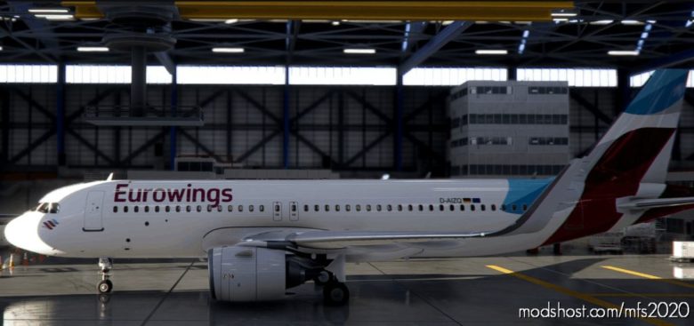 MSFS 2020 A320neo Livery Mod: A32NX Airbus A320Neo Eurowings D-Aizq In 8K V1.0.3 (Featured)