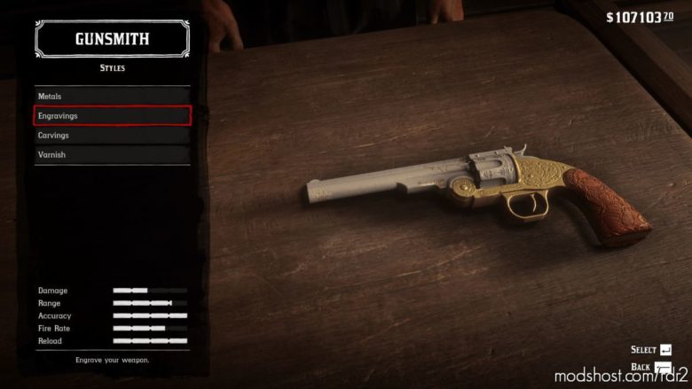 RDR2 Mod: Bounty Hunter Schofield Grip Carving (Featured)