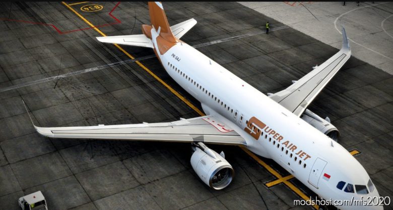 MSFS 2020 Airbus Livery Mod: Super AIR JET Airbus A320 (Featured)