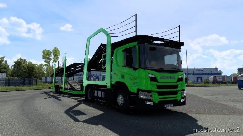 ETS2 Scania Truck Mod: P Car Transporter For Eugene Scania Pack V5.0 (Featured)