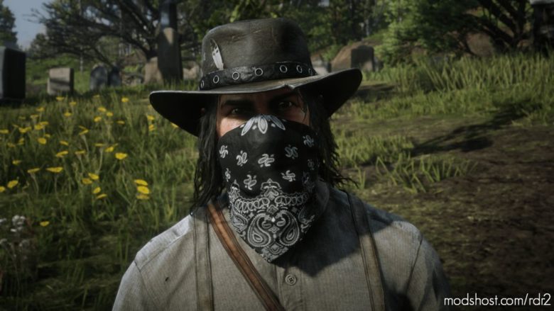 RDR2 Player Mod: Green And Yellow And A Black Pattern Bandanas (Featured)