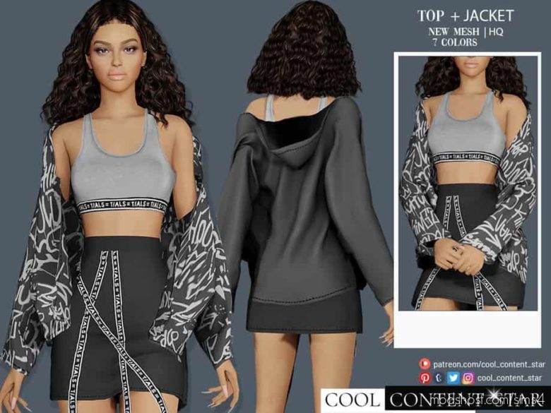 Sims 4 Clothes Mod: BRA TOP + Jacket (Featured)