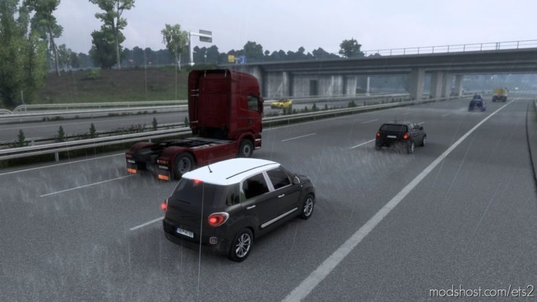 ETS2 Rain Weather Mod: Beautiful Rain HD 1.40 (Featured)