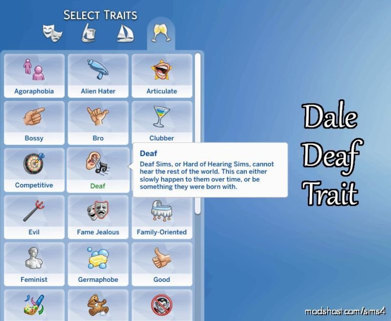 Sims 4 Mod: Dale Deaf Trait (Featured)