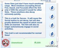 Sims 4 Mod: Three Traits For Servos: Unemotional, Uncreative, And Incompetent Cook (Image #3)