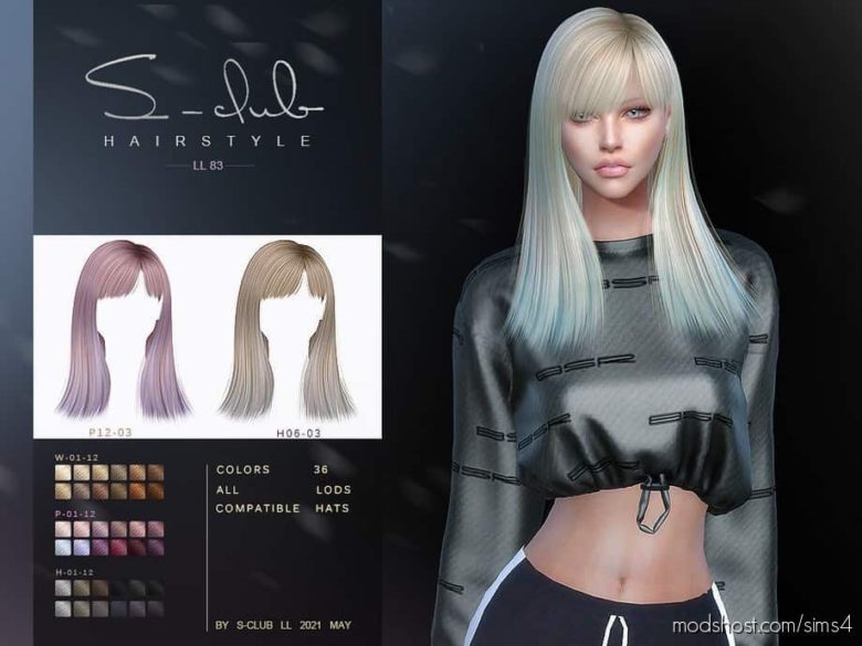 Sims 4 Mod: LL Hair N83 (Featured)