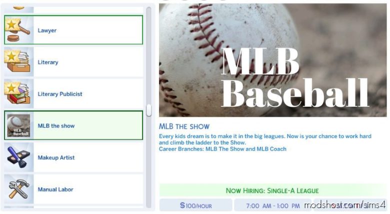 Sims 4 Mod: MLB Career With Realistic PAY (Featured)