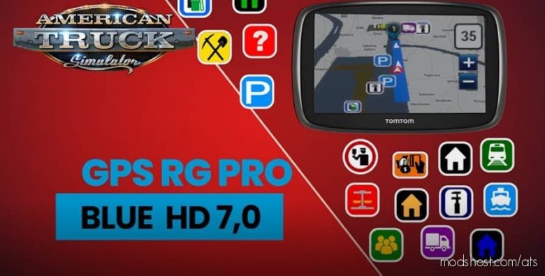 ATS Mod: GPS RG PRO Blue HD V7.0 1.40 (Featured)