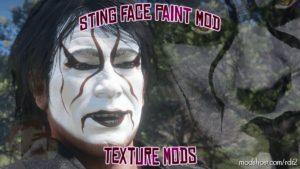 RDR2 Mod: Sting (Wrestler) Face Paint For Arthur-Clean Shaven Only (Image #3)