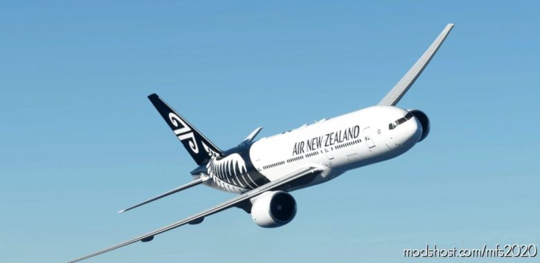 MSFS 2020 777-200ER Livery Mod: AIR NEW Zealand “White” (First Increased Details) Captainsim 777-200ER 8K (Featured)