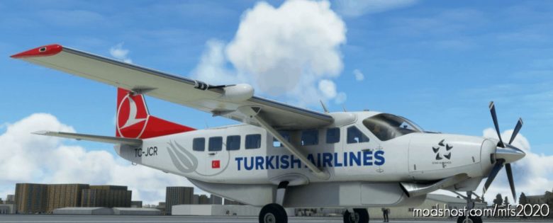 MSFS 2020 Turkey Livery Mod: Cessna 208B Grand Caravan Turkish Airlines 4K Fictional (Featured)