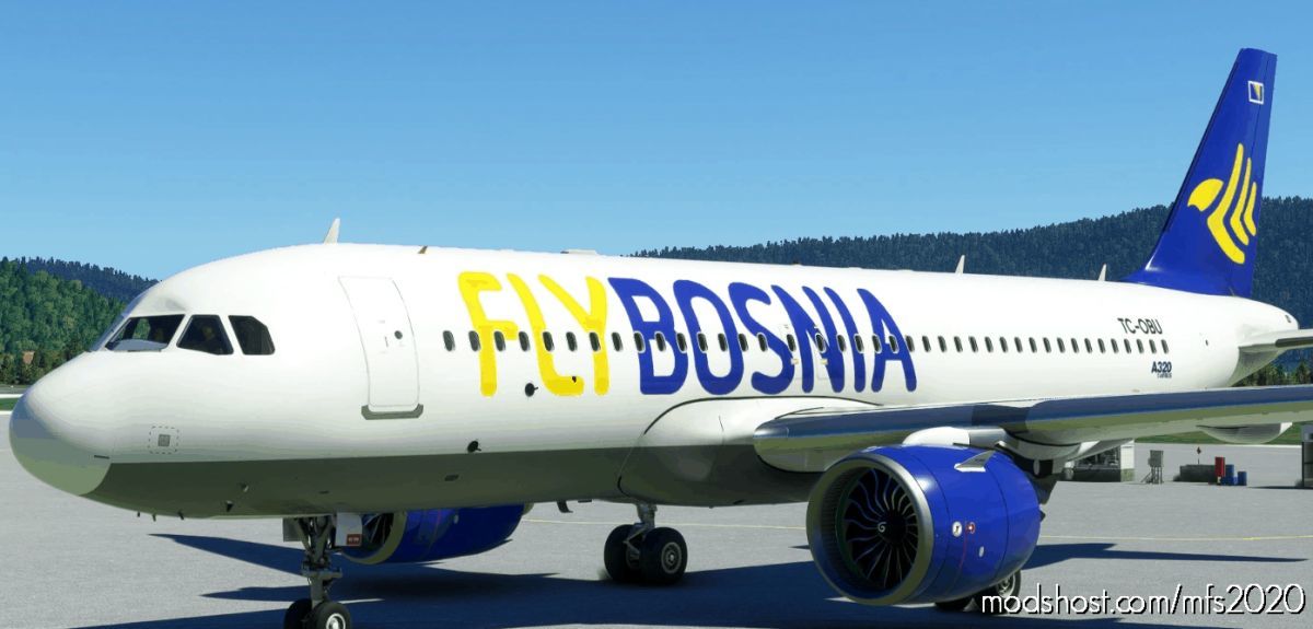 MSFS 2020 8K Livery Mod: A320Neo (Asobo) Flybosnia 8K Fictional (Featured)