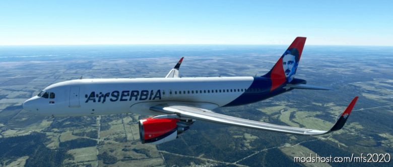 MSFS 2020 8K Livery Mod: AIR Serbia ‘Tesla’ | Flybywire A32NX | 8K (Featured)