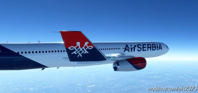 MSFS 2020 Serbia Livery Mod: AIR Serbia ‘Tesla’ | Project Mega Pack A330 | 8K (Featured)