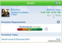 Sims 4 Mod: Uber Driver Career (Image #3)