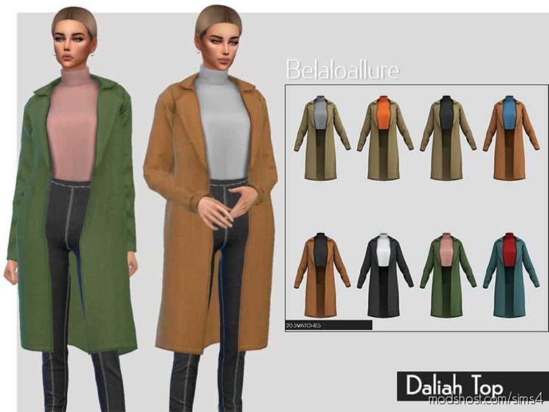 Sims 4 Clothes Mod: Belaloallure Daliah TOP (Featured)