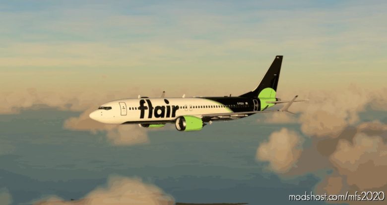 MSFS 2020 737-MAX Livery Mod: Flair Airlines Boeing 737 MAX – (10K*5K) (Featured)