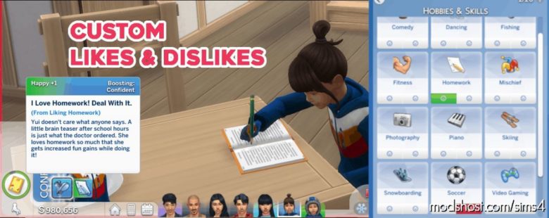 Sims 4 Mod: Custom Likes And Dislikes – Homework And Soccer (Featured)