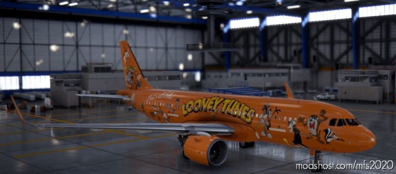 MSFS 2020 A320neo Mod: Lonny Tunes Livery “That’s ALL Folks” (Featured)