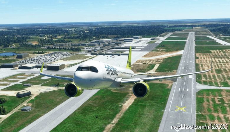 MSFS 2020 A32NX Livery Mod: A32NX Airbaltic 8K Fictional (Featured)