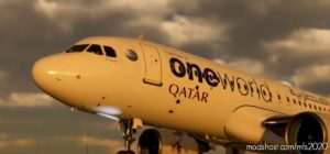 MSFS 2020 4K Livery Mod: A32NX 4K Qatar Airways Oneworld (Dirty) (Image #2)