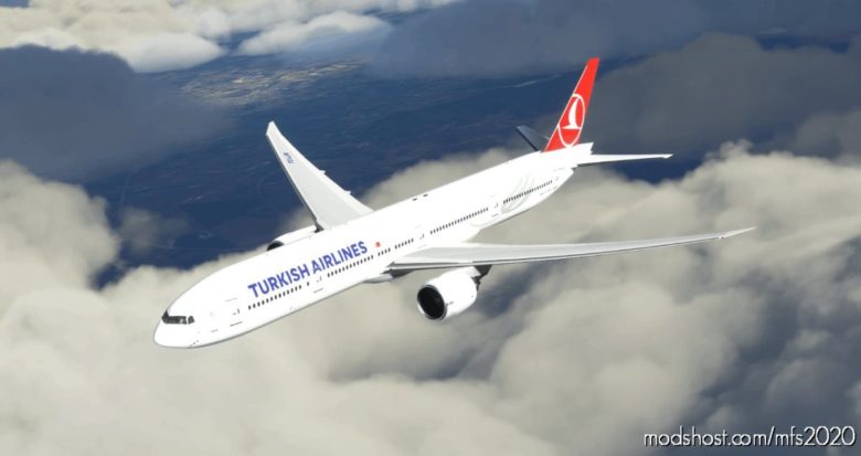 MSFS 2020 Boeing Livery Mod: Turkish Airlines For Captainsim B777-300ER Tc-Ljk V2 (Featured)