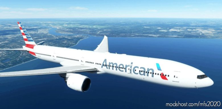 MSFS 2020 Boeing Livery Mod: American Airlines Captainsim 777-300ER 8K (Featured)