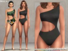 Sims 4 Clothes Mod: Bella Swimsuit (Featured)