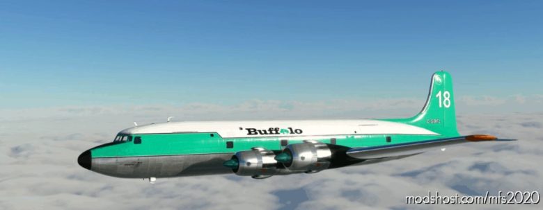 MSFS 2020 4K Mod: Pmdg DC-6 Buffalo Airways (Fictional) Livery 4K (Featured)