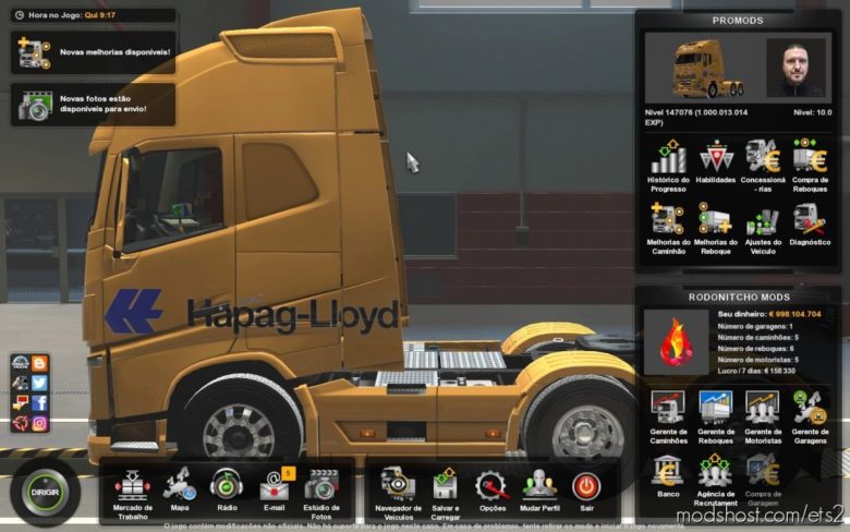 ETS2 Save Mod: Profile Promods 2.52 By Rodonitcho Mods 1.40 (Featured)