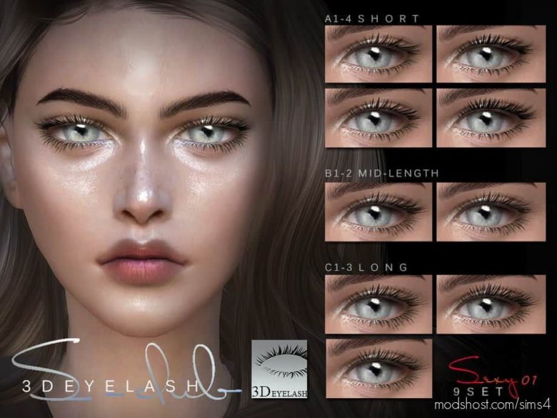 Sims 4 Mod: 3D Eyelashes I F V1 Bassis (Featured)