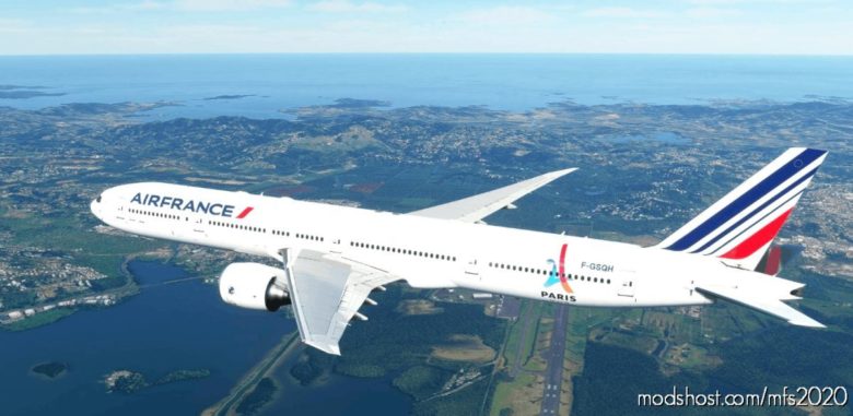 MSFS 2020 Boeing Livery Mod: AIR France “Olympic Games 2024 / Jeux Olympiques 2024” Captainsim 777-300ER 8K (Featured)