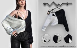 Sims 4 Mod: Clothes SET-110 (Knit Sweater) (Featured)