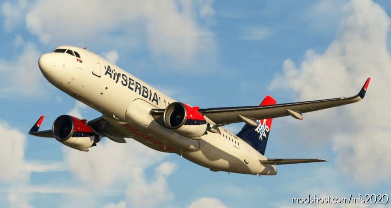 MSFS 2020 8K Livery Mod: Airserbia – Airbus A320Neo | Cockpit & Exterior (8K Textures, A32NX Supported) (Featured)