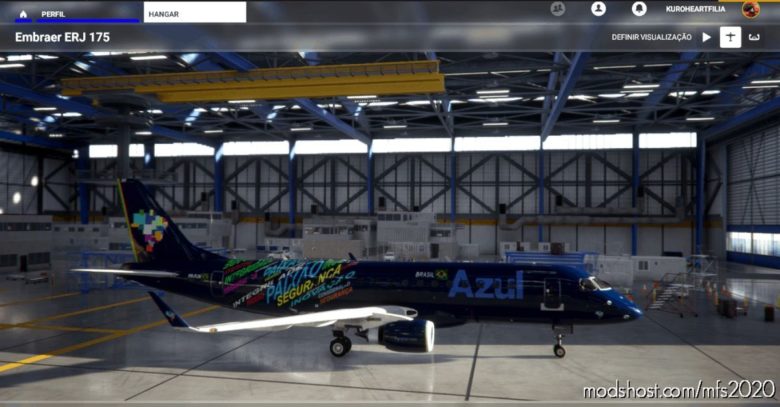 MSFS 2020 Embraer Livery Mod: Azul-Souazul-175 (Featured)